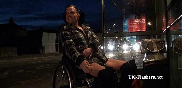  Leah Caprice Flashing Nude in Cheltenham from her Wheelchair